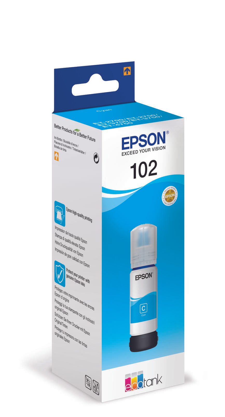 Epson Original EcoTank 102 Nachfülltinte cyan 6.000 Seiten 70ml (C13T03R240)
