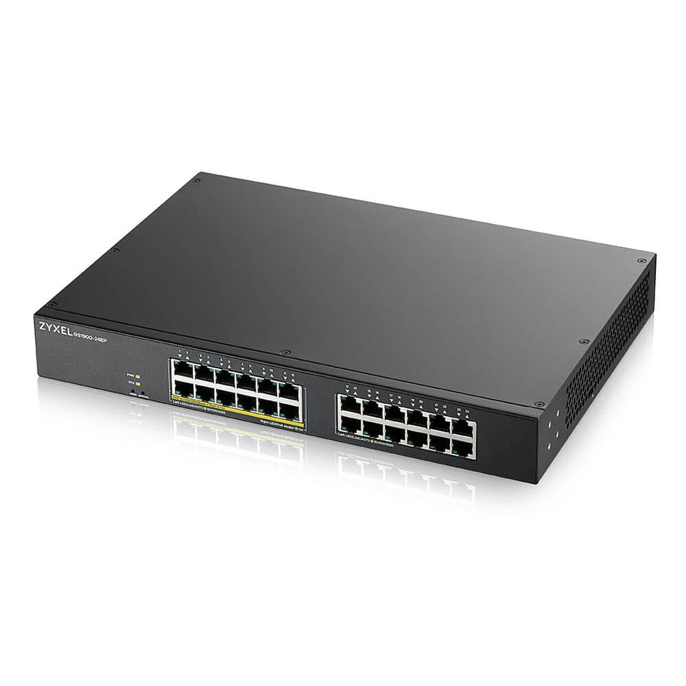 Zyxel Switch 24x GE GS1900-24EP 12x PoE+ Ports.130W  Managed