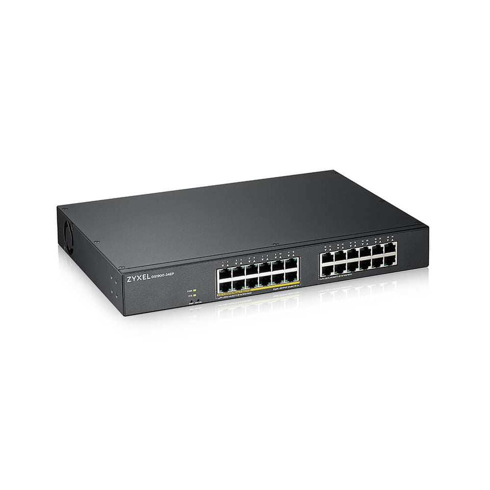 Zyxel Switch 24x GE GS1900-24EP 12x PoE+ Ports.130W  Managed