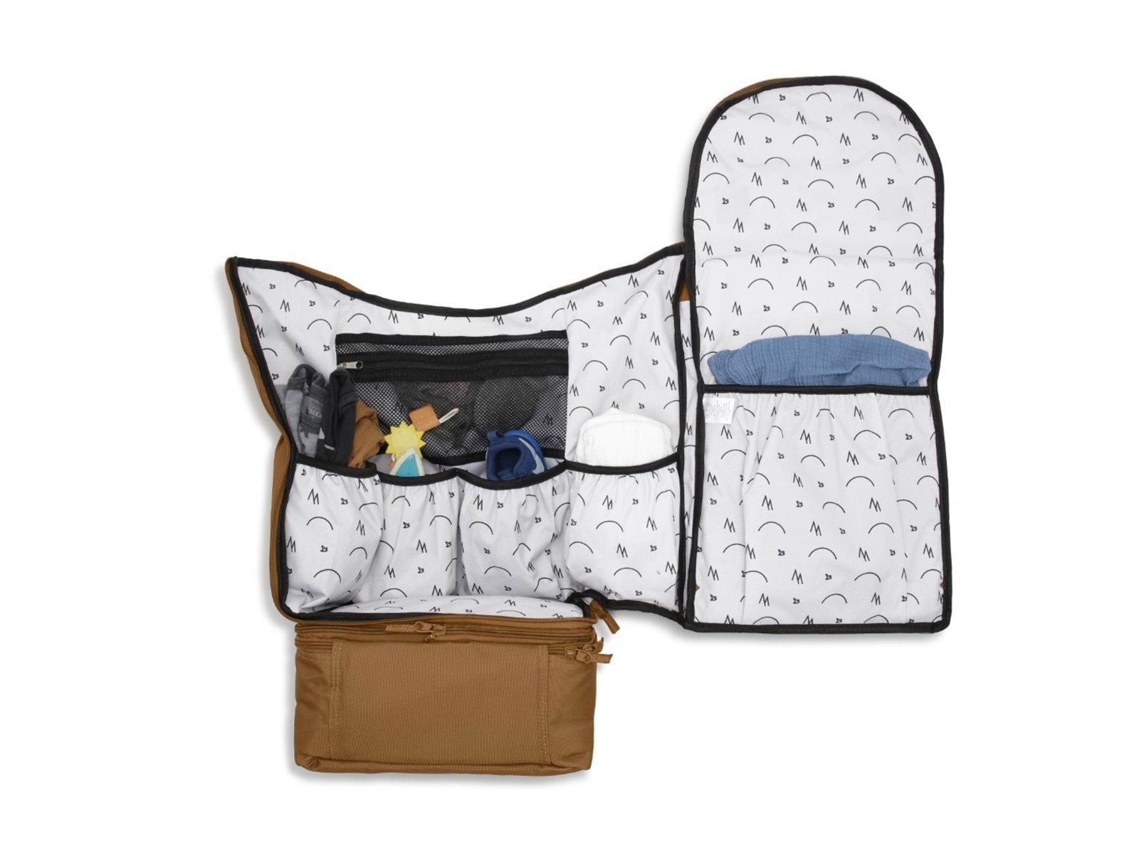 Baby Dreamer Diaper bag recycled polyester with cooler bag - golden caramel