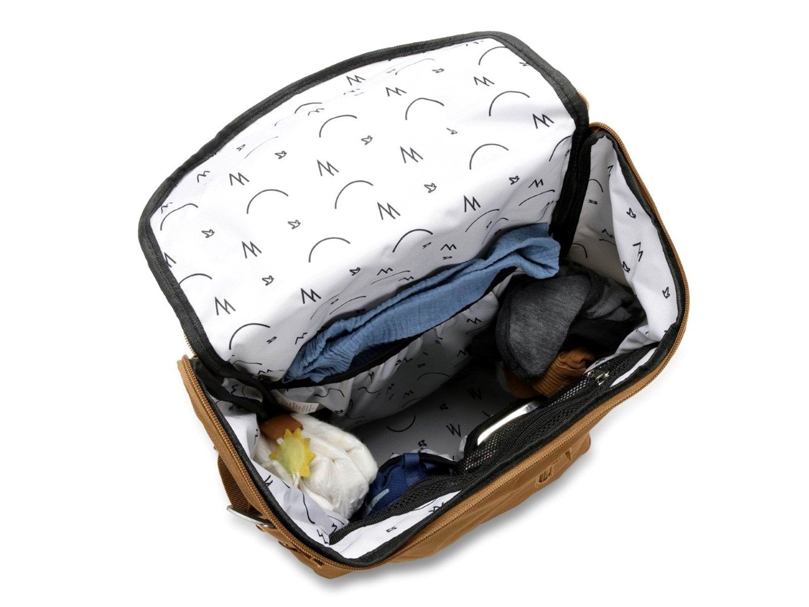 Baby Dreamer Diaper bag recycled polyester with cooler bag - golden caramel