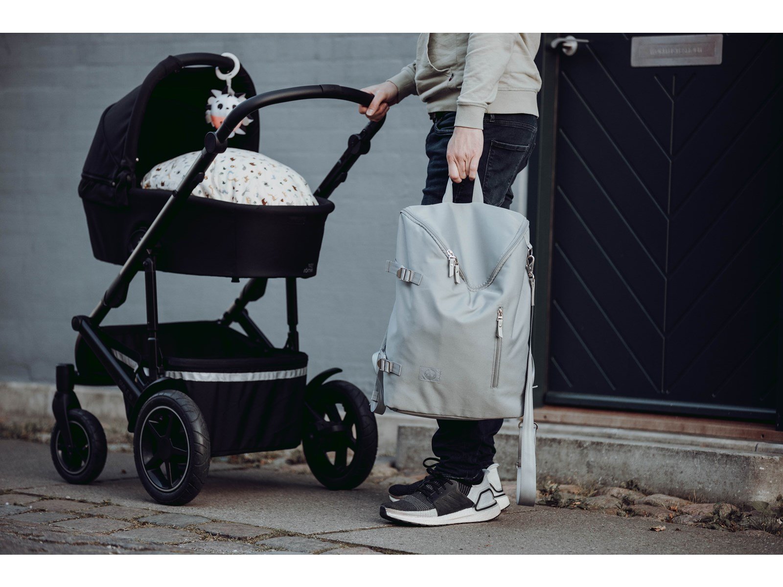 Baby Dreamer Diaper bag recycled polyester - Grey