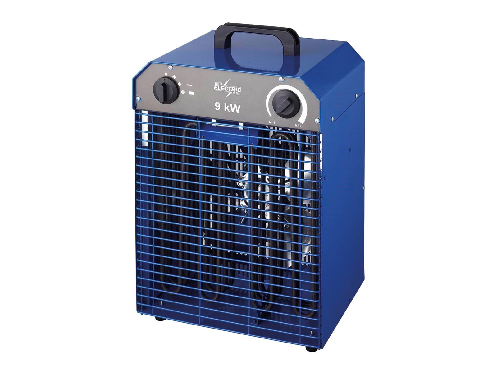 Blue Electric Fan heater 9kW 400V, blue