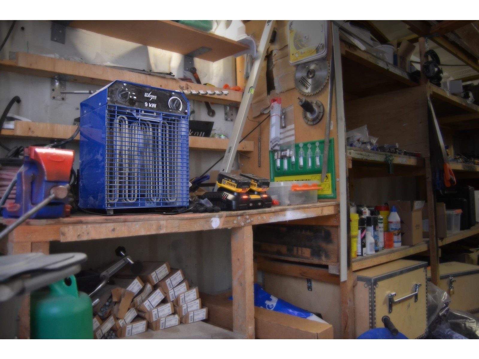 Blue Electric Fan heater 9kW 400V, blue