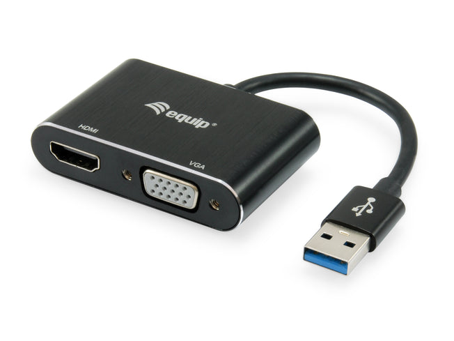 Equip Adapter USB3.0-> HDMI,VGA      1920x1080/60Hz 0.15m sw