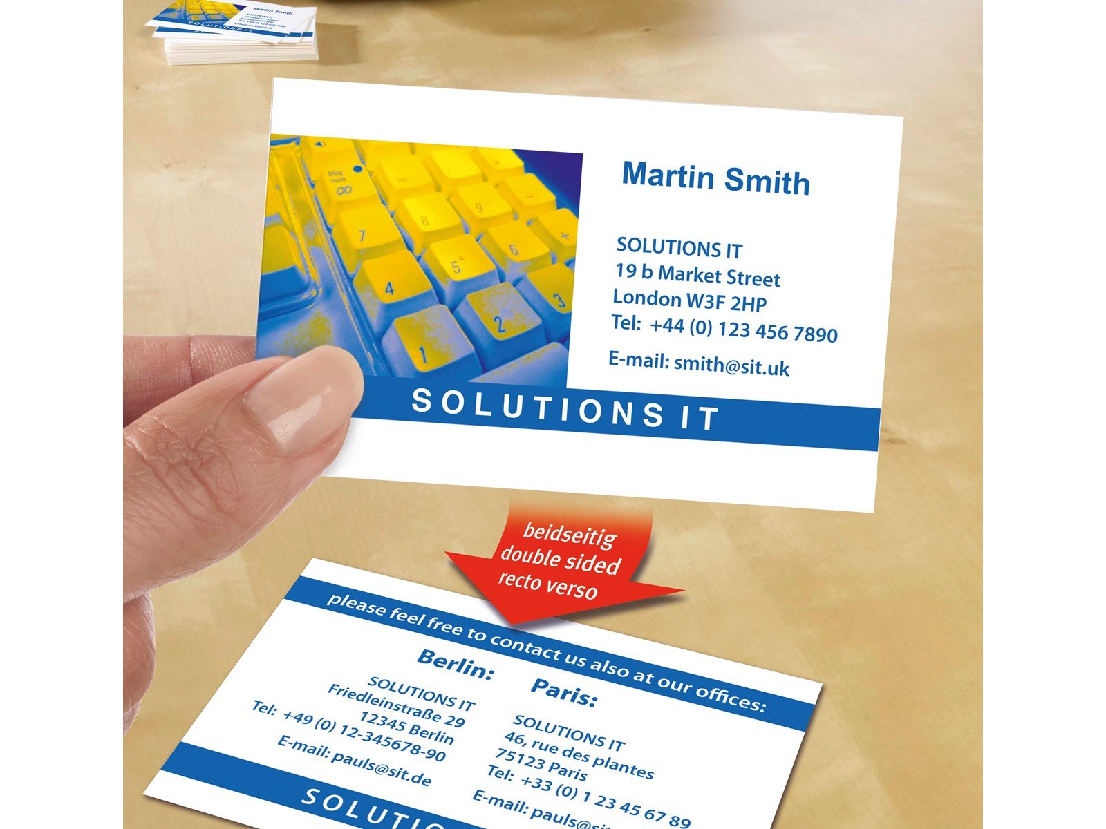 Avery Business cards white satin finish double-sided print 220g Quick & Clean™