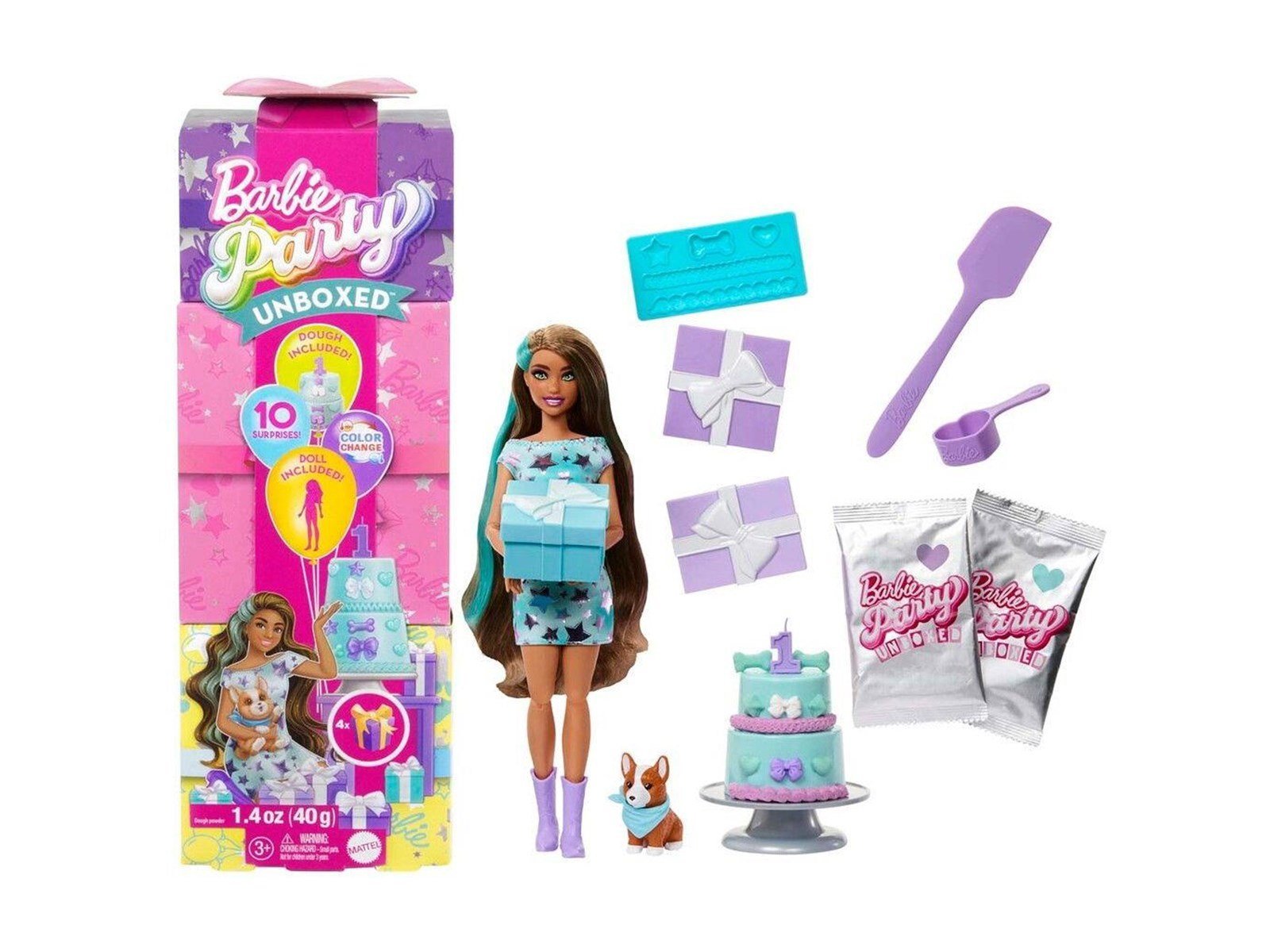 Barbie Party Unboxed Brunette Doll