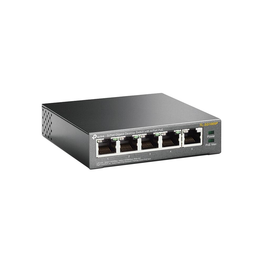 TP-Link TL-SG1005P 5-Port-10/100/1000Mbit/s-Desktop-Switch mit 4 PoE-Ports