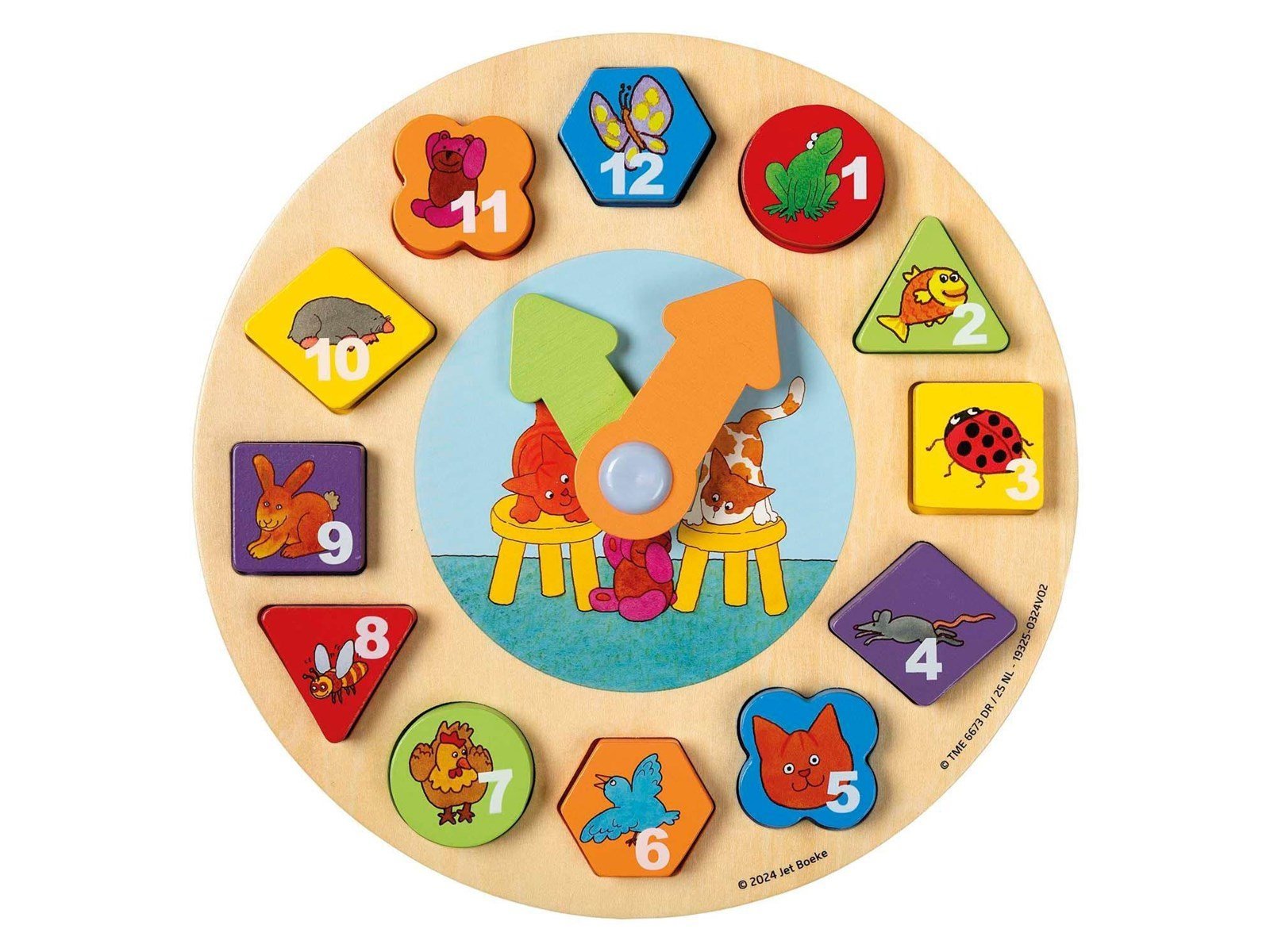 Bambolino Toys - Dikkie Dik Wooden Learning Clock 12 pcs.