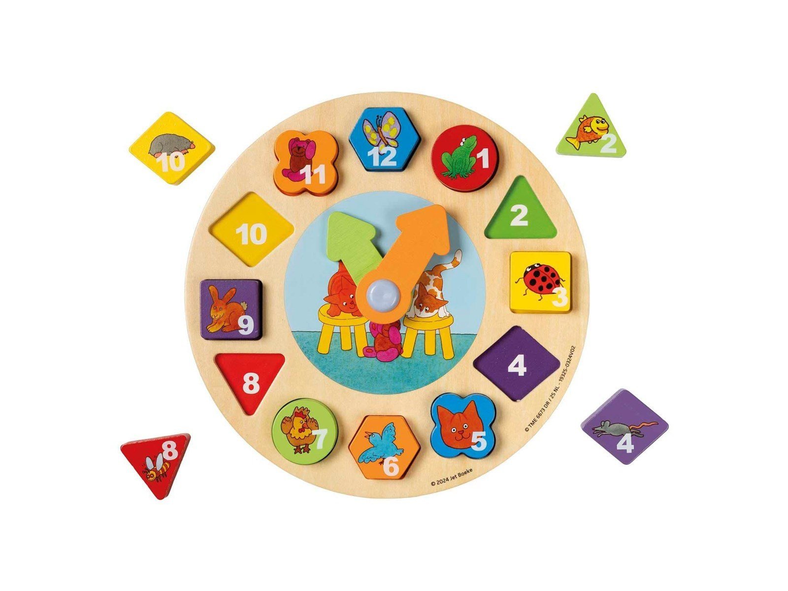 Bambolino Toys - Dikkie Dik Wooden Learning Clock 12 pcs.