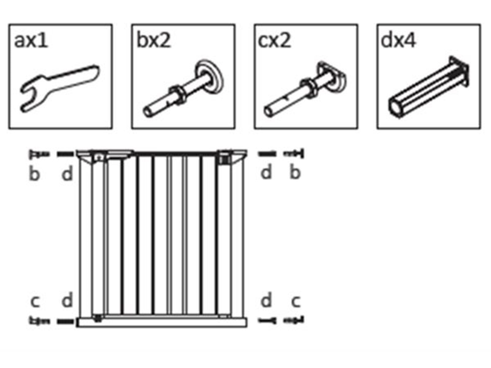 BabyDan Fittings for Avantgarde/ Asta/ Premier Safety Gates White