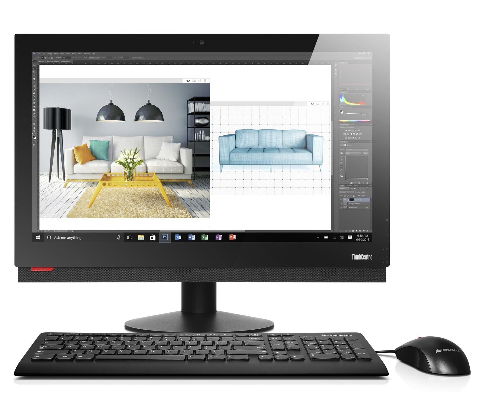 Lenovo ThinkCentre M910z All-in-One-PC 60,45cm (23,8') Full HD, Intel Core i7-7700 vPro, 16GB DDR, 512GB S