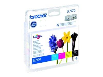 Brother Original LC-970 Druckerpatronen 4er Multipack BK/C/M/Y (LC970VALBP)