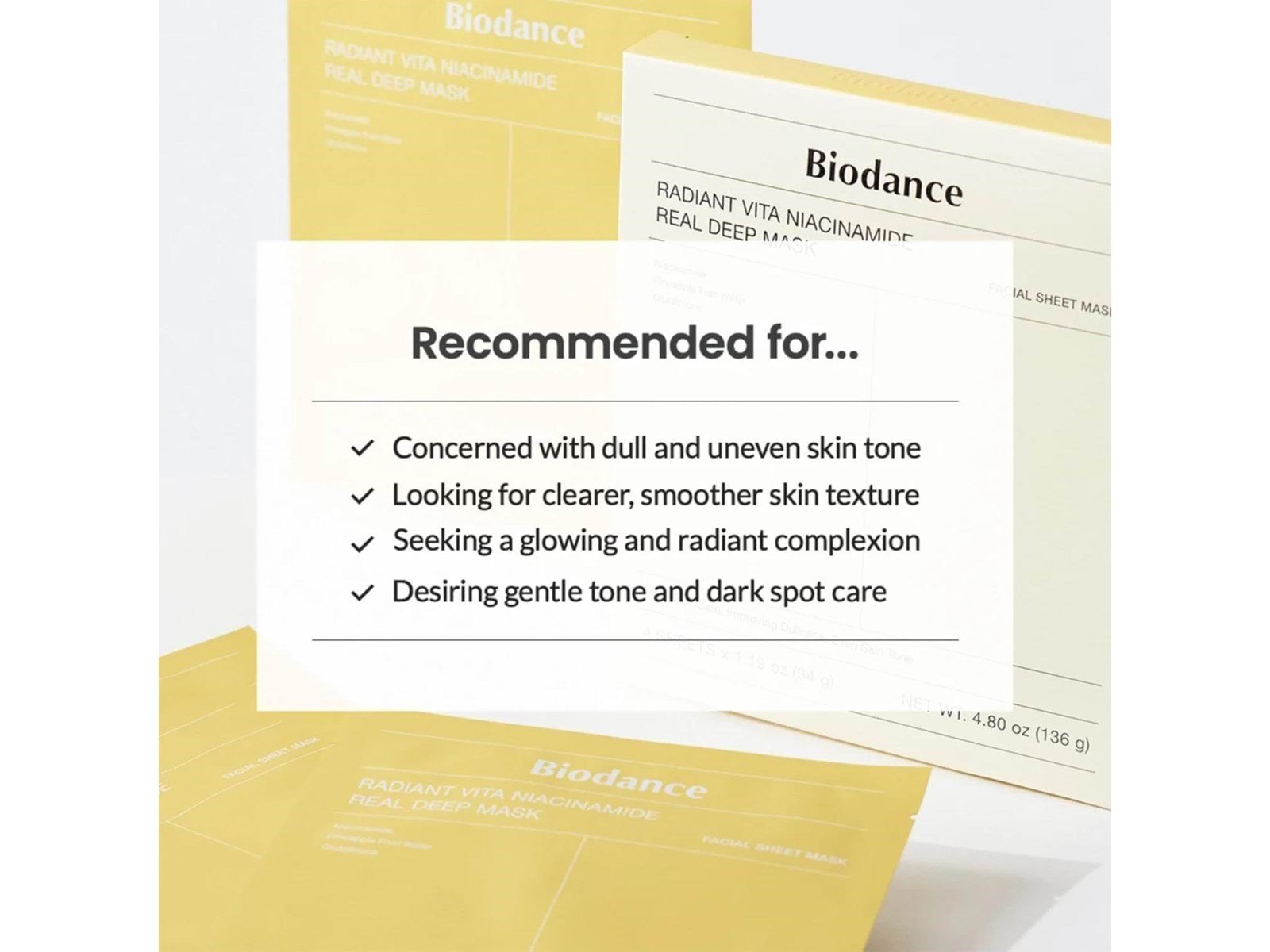 BIODANCE Radiant Vita Niacinamide Real Deep Mask 1 pcs