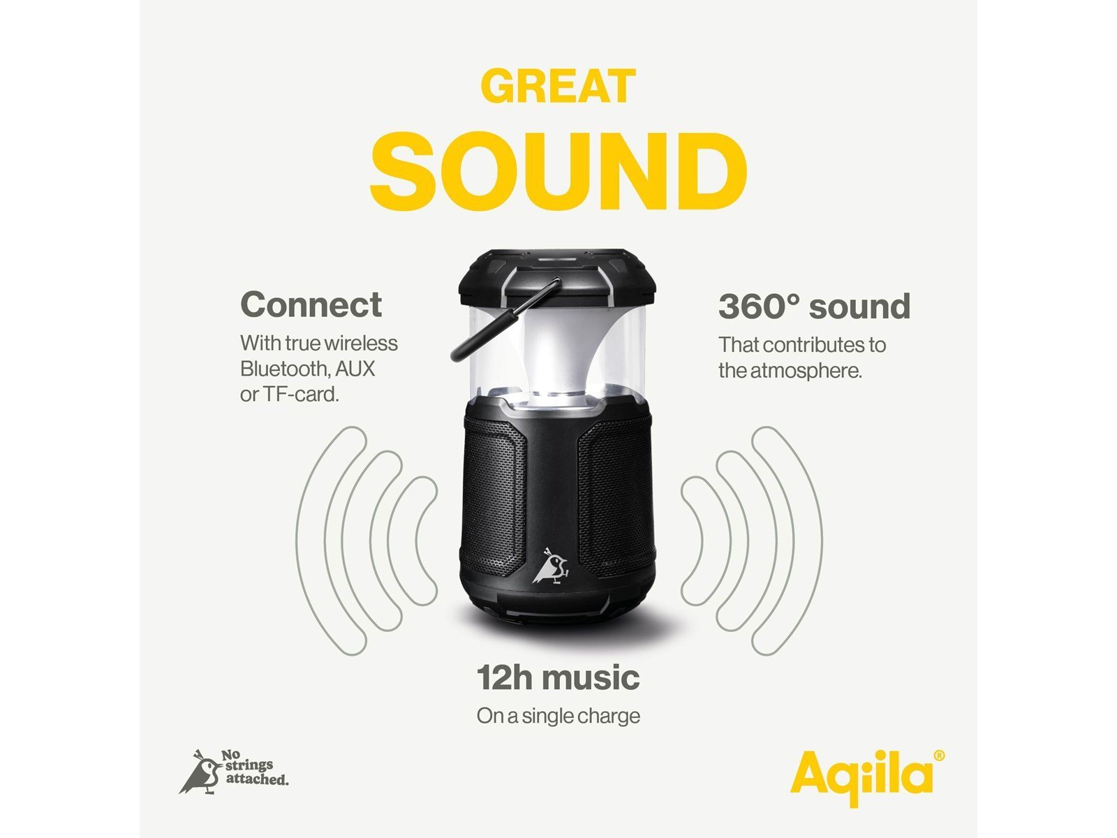 Aqiila Soundbird B10 - Dimmable LED light with speakers