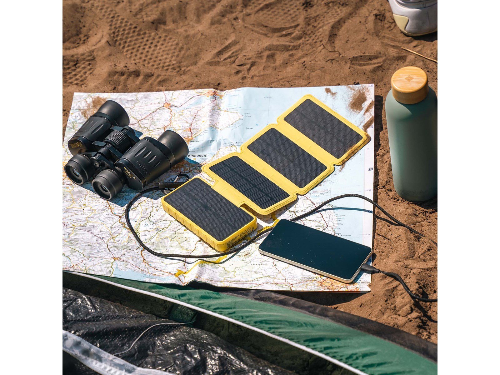 Aqiila Powerbird BS10 – Solar Powerbank (Akku) - Gelb - 10000 mAh