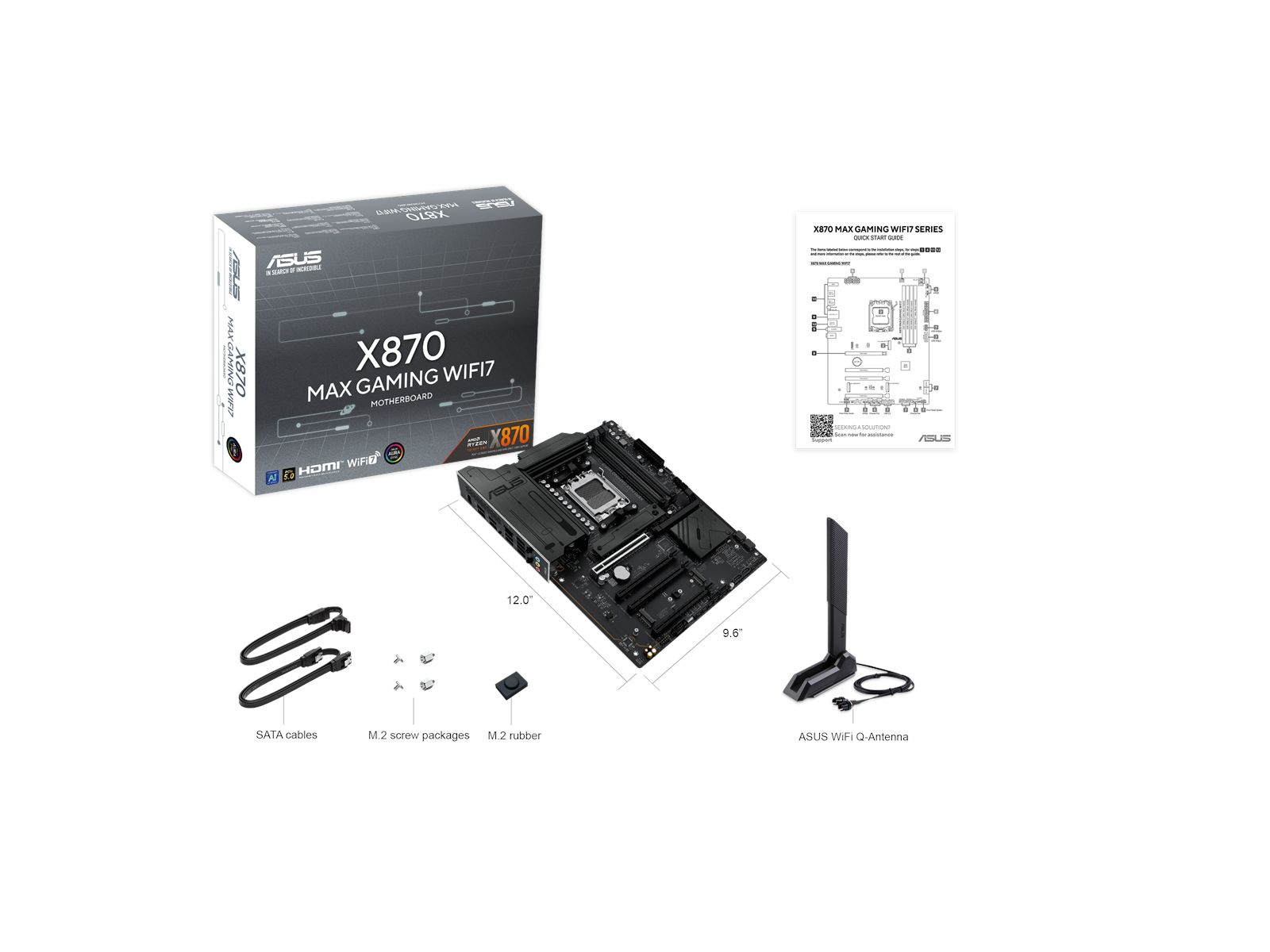 ASUS X870 MAX GAMING WIFI7 Mainboard - AMD X870 - AMD AM5 socket - DDR5 RAM - ATX