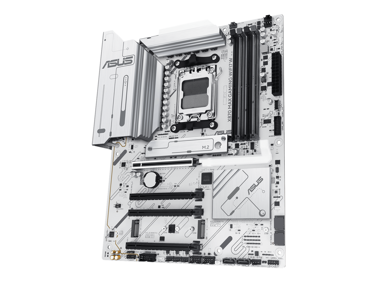 ASUS X870 MAX GAMING WIFI7 WHITE Mainboard - AMD X870 - AMD AM5 socket - DDR5 RAM - ATX