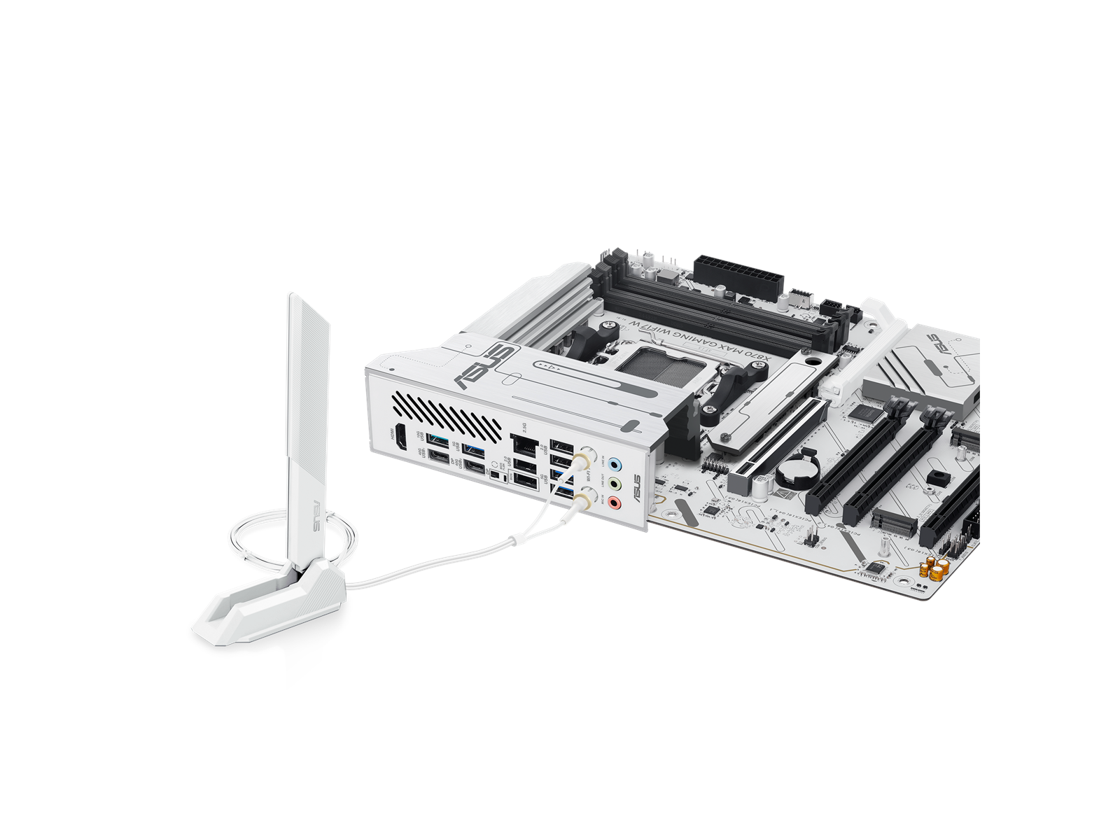 ASUS X870 MAX GAMING WIFI7 WHITE Mainboard - AMD X870 - AMD AM5 socket - DDR5 RAM - ATX