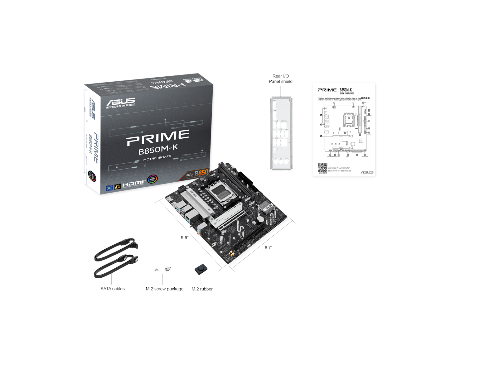 ASUS PRIME B850M-K Mainboard - AMD B850 - AMD AM5 socket - DDR5 RAM - Micro-ATX