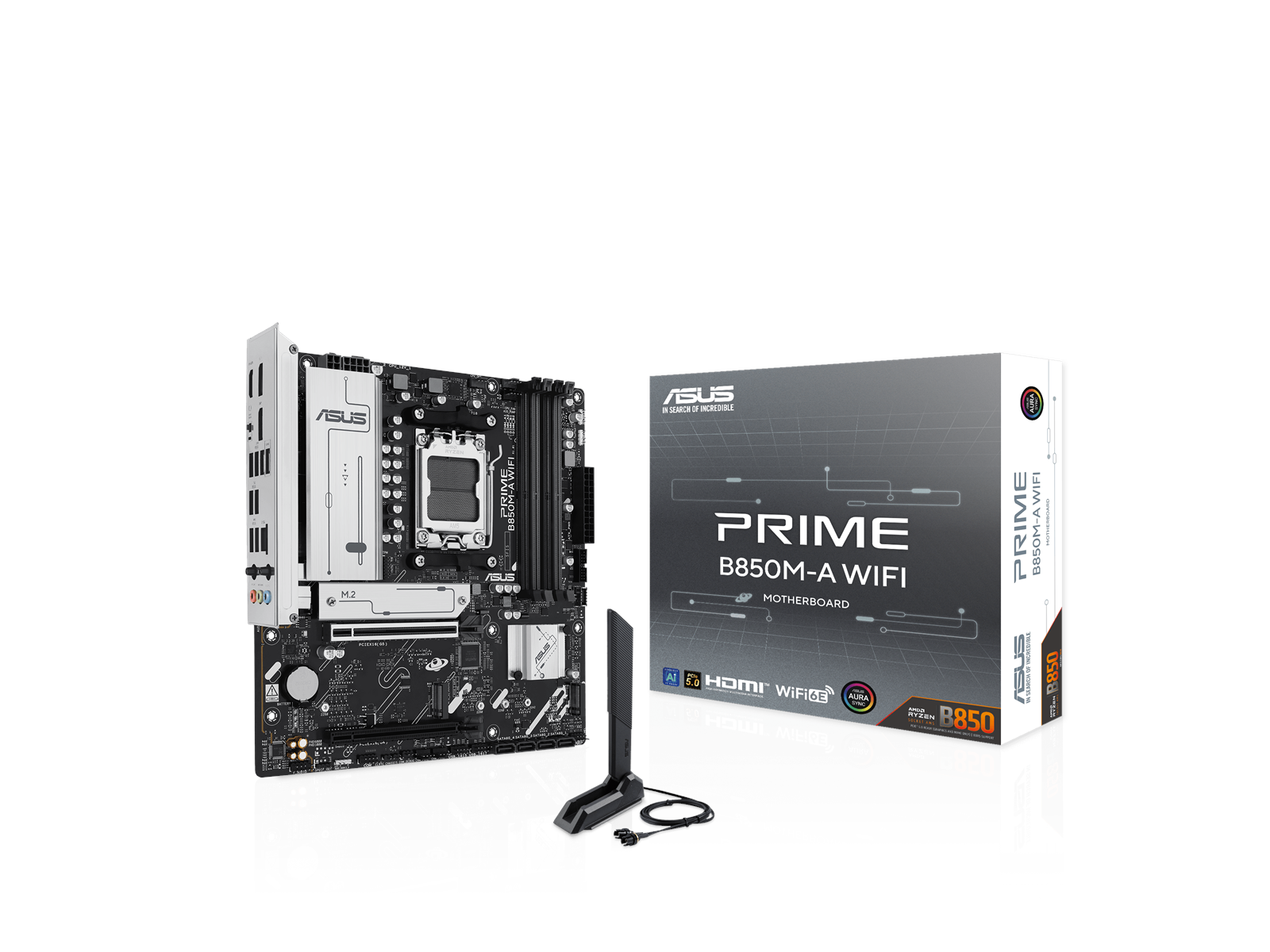 ASUS PRIME B850M-A WIFI Mainboard - AMD B850 - AMD AM5 socket - DDR5 RAM - Micro-ATX