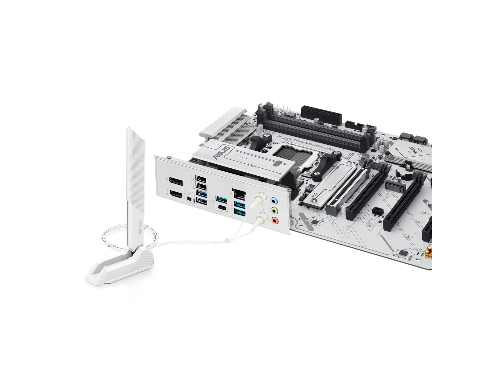 ASUS B850 MAX GAMING WIFI WHITE Mainboard - AMD B850 - AMD AM5 socket - DDR5 RAM - ATX