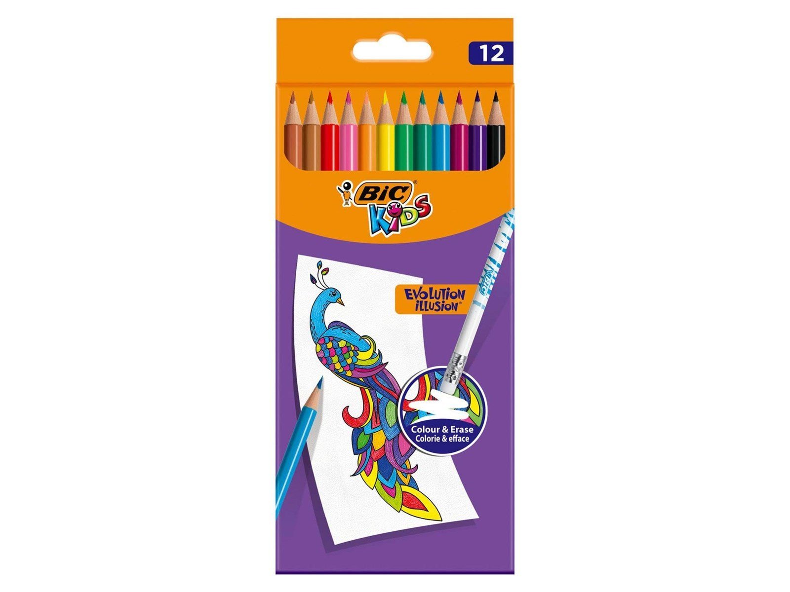 BIC Kids Evolution Erasable Colored Pencils 12 pcs.