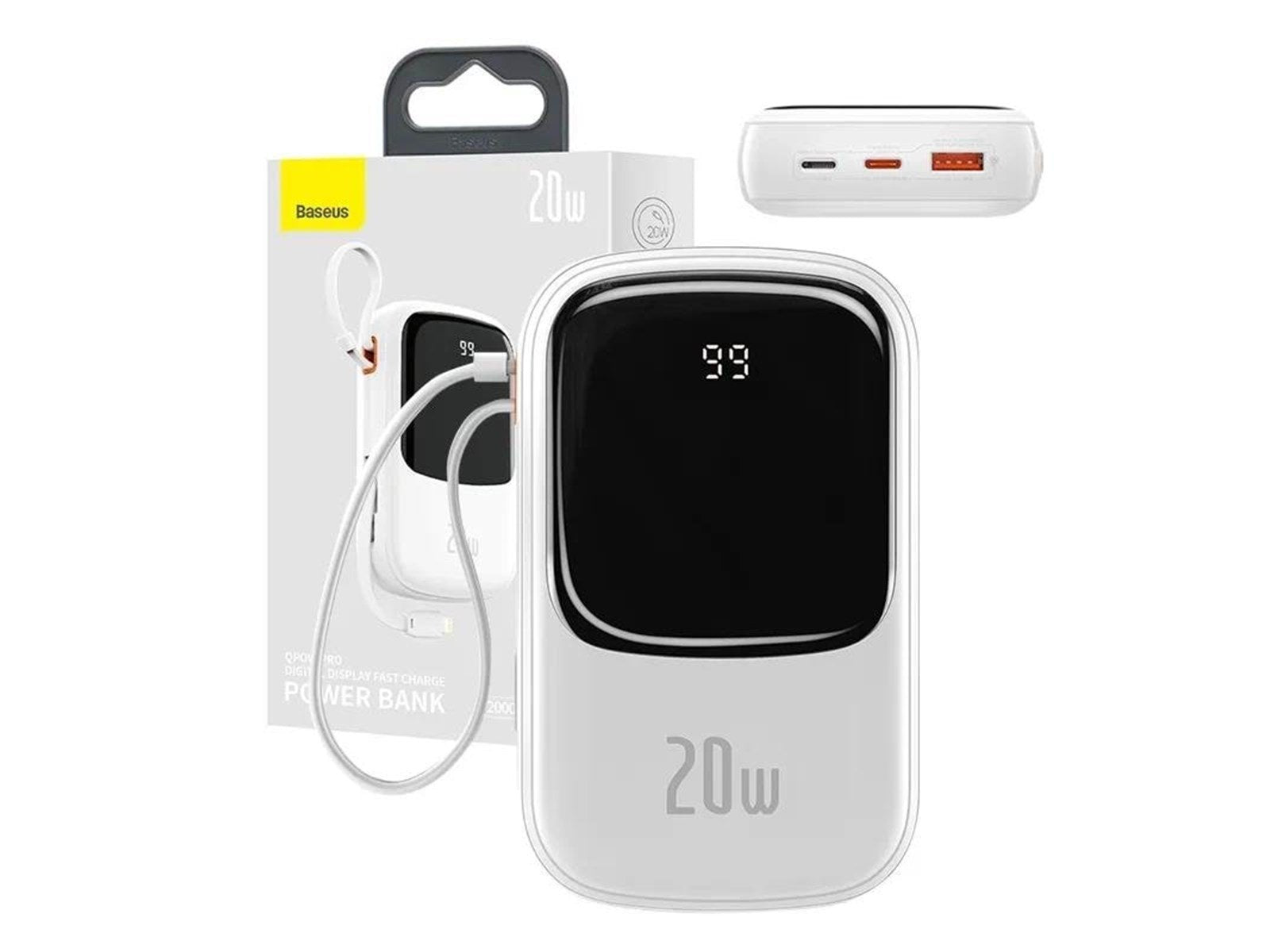 Baseus Qpow PRO Powerbank 20W Powerbank (Akku) - Weiß - 20000 mAh