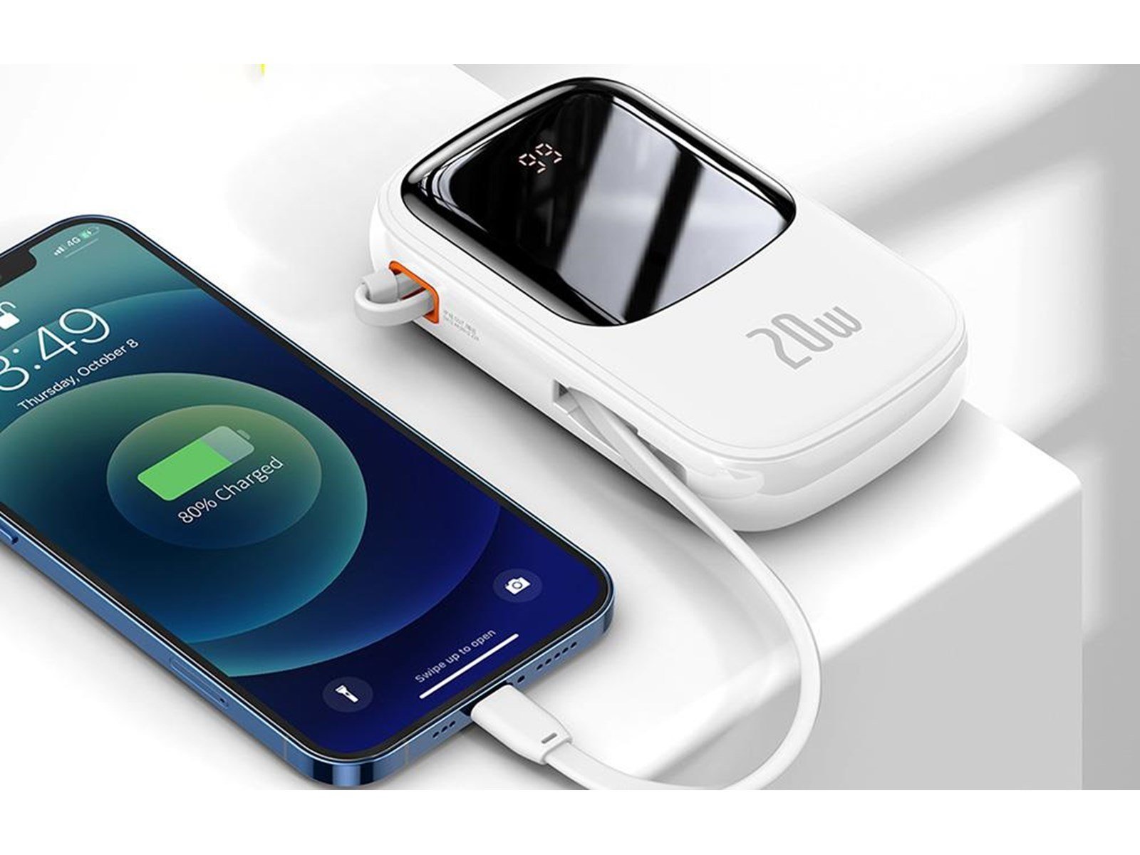 Baseus Qpow PRO Powerbank 20W Powerbank (Akku) - Weiß - 20000 mAh