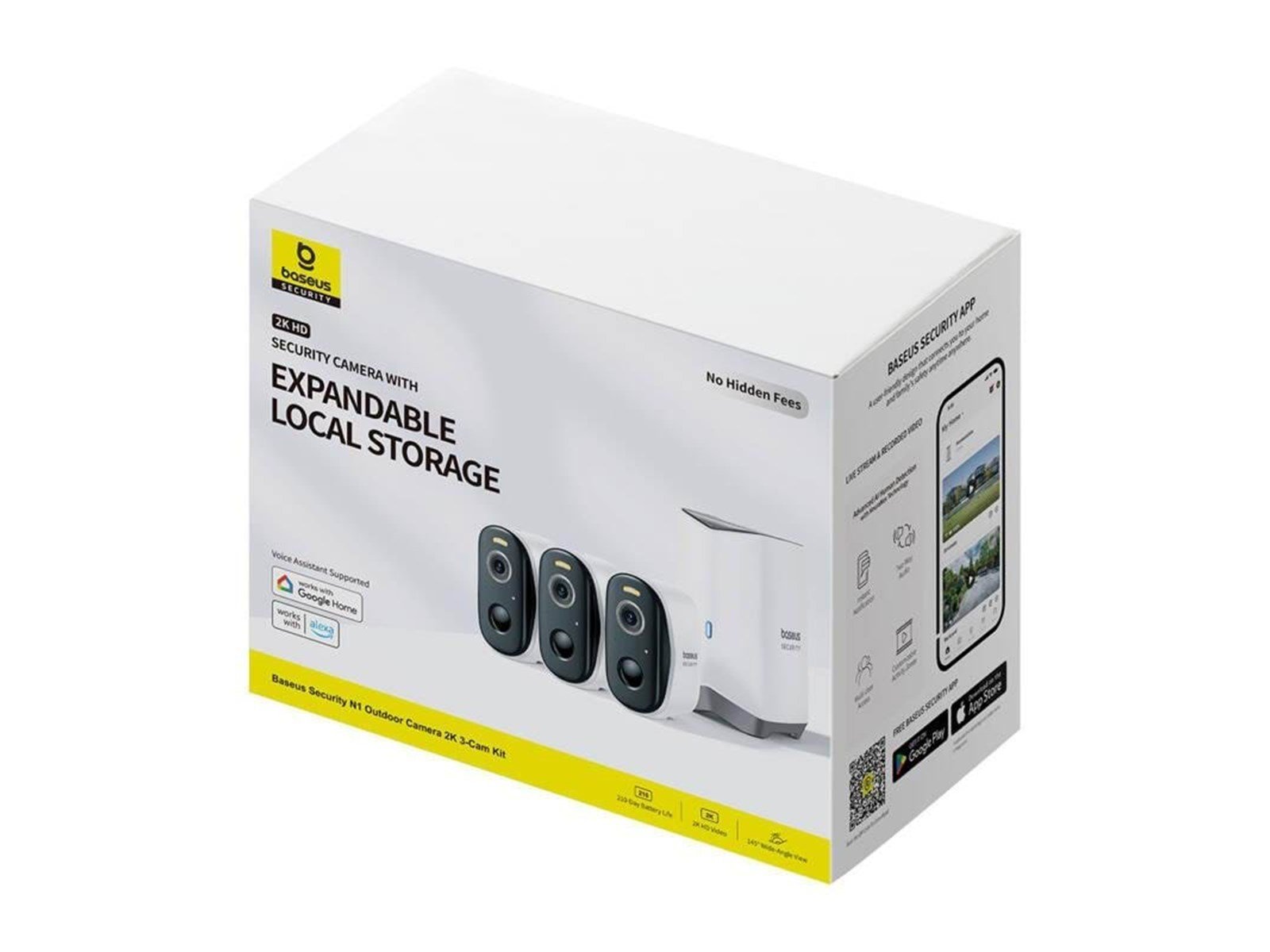 Baseus N1 2K Outdoor Camera Set of 3 - White