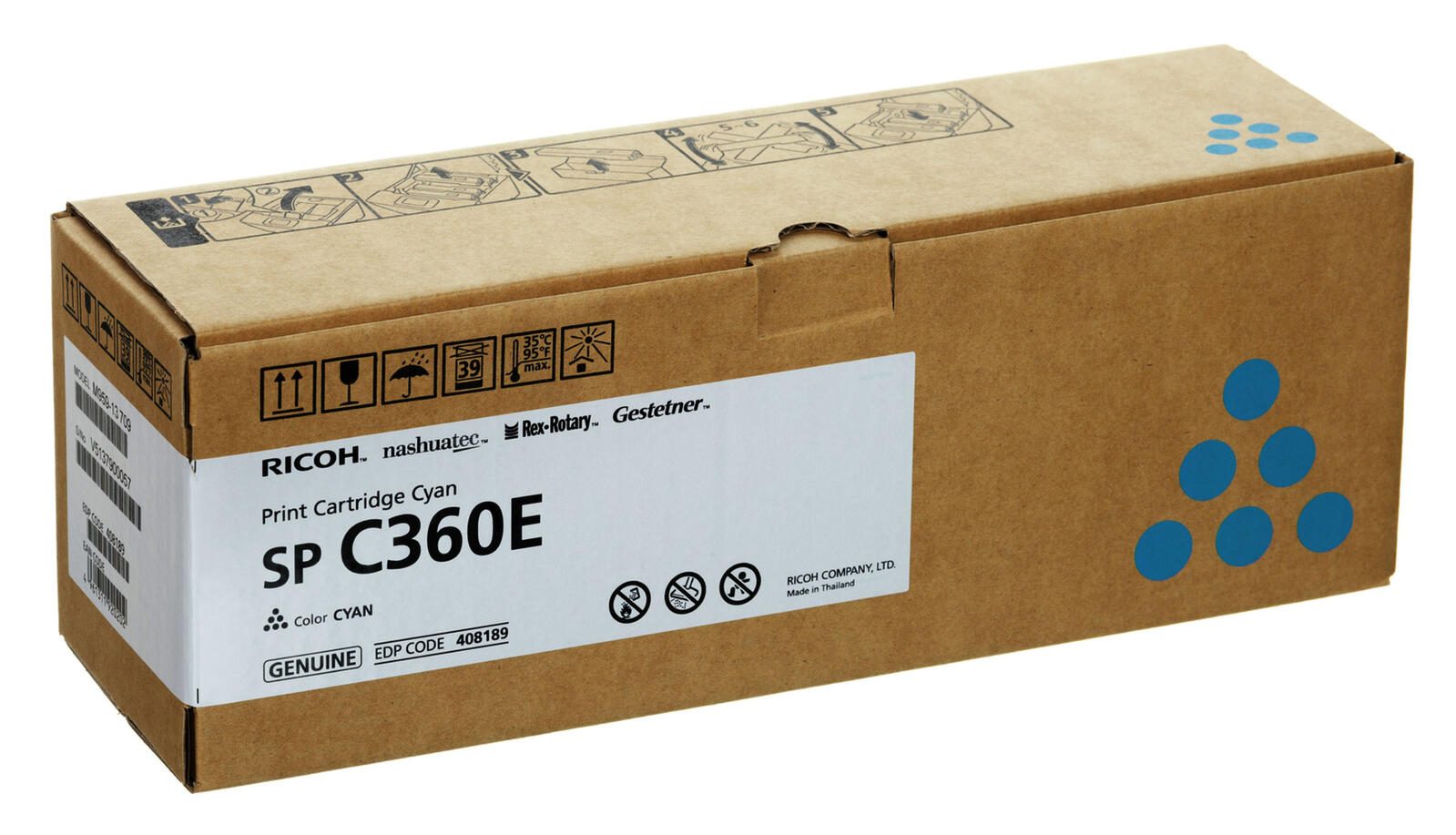 Ricoh Original Toner cyan 1.500 Seiten (408189) für Ricoh SP C360DNW