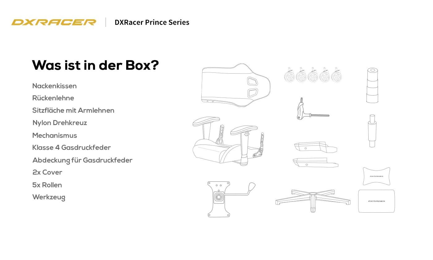 DXRacer Prince Serie OH-PM88-NR Gaming-Stuhl - Regular / L - PVC Kunstleder - schwarz/rot