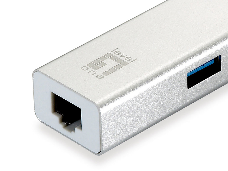 LevelOne Adapter USB3.0-> RJ45 10/100/1000,3xUSB3.0 0.15m si