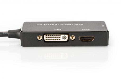 DIGITUS DisplayPort-Konverterkabel - DisplayPort / HDMI / DVI-D / DB15 0,2m