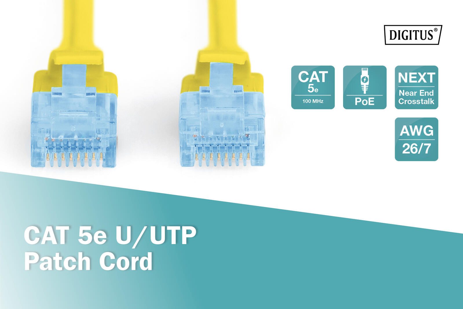 DIGITUS Patch-Kabel RJ-45 (M) zu RJ-45 (M) 1 m Kupfer U/UTP Cat 5e gelb (DK-1511-010/Y)