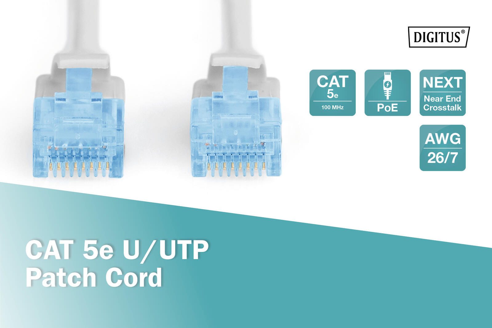 DIGITUS Patch-Kabel RJ-45 (M) zu RJ-45 (M) 5 m Kupfer U/UTP Cat 5e grau (DK-1511-050)