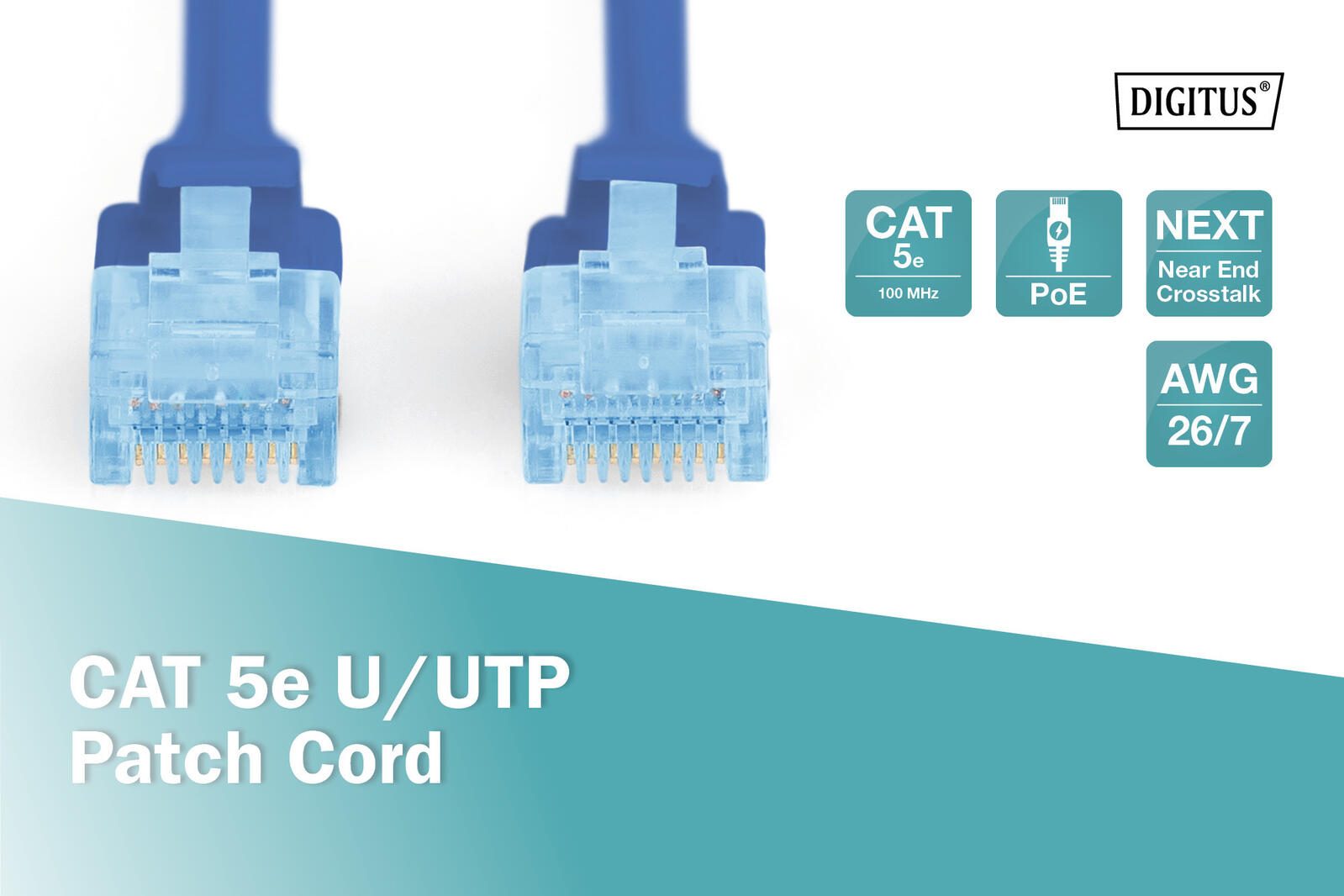 DIGITUS Patch-Kabel RJ-45 (M) zu RJ-45 (M) 5 m Kupfer U/UTP Cat 5e blau (DK-1511-050/B)