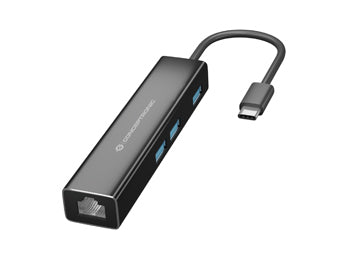 Adaptateur CONCEPTRONIC USB-C -&gt; RJ45 Gigabit, 3xUSB3.0 0,15 m sw