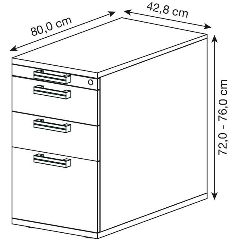 HAMMERBACHER Akandia Standcontainer buche 4 Auszüge