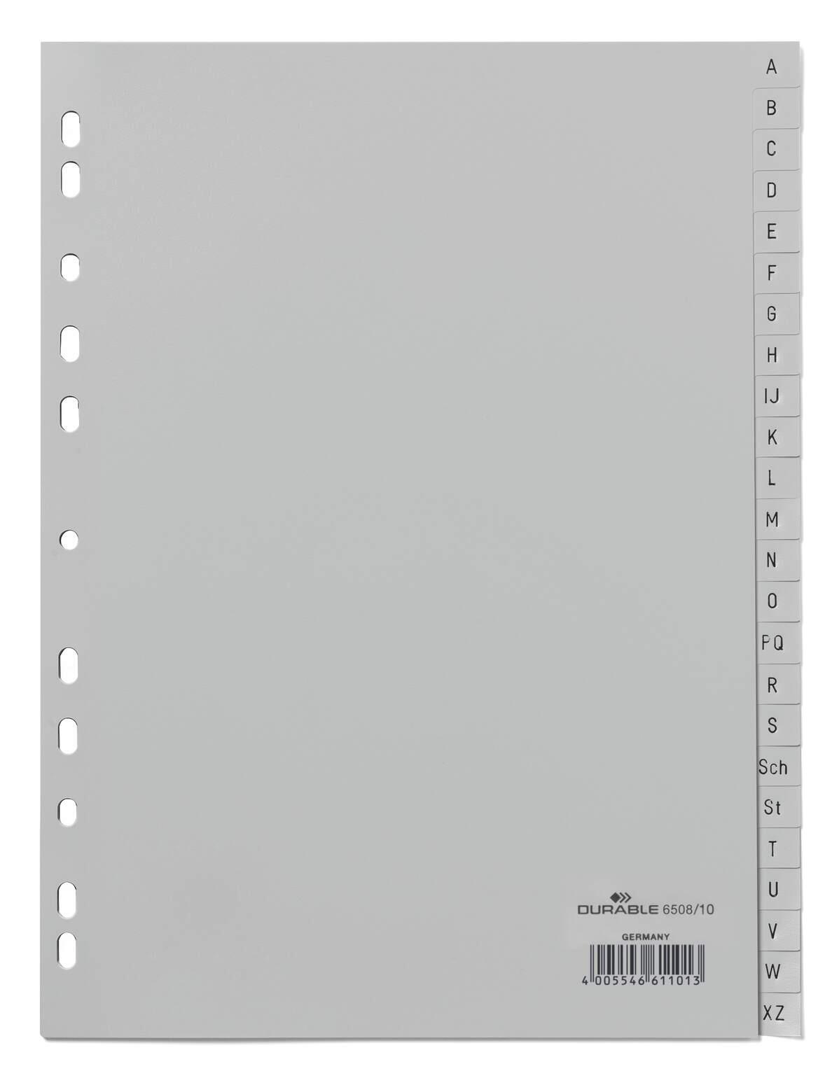 DURABLE Ordnerregister A4 A-Z geprägt 24-teilig - grau