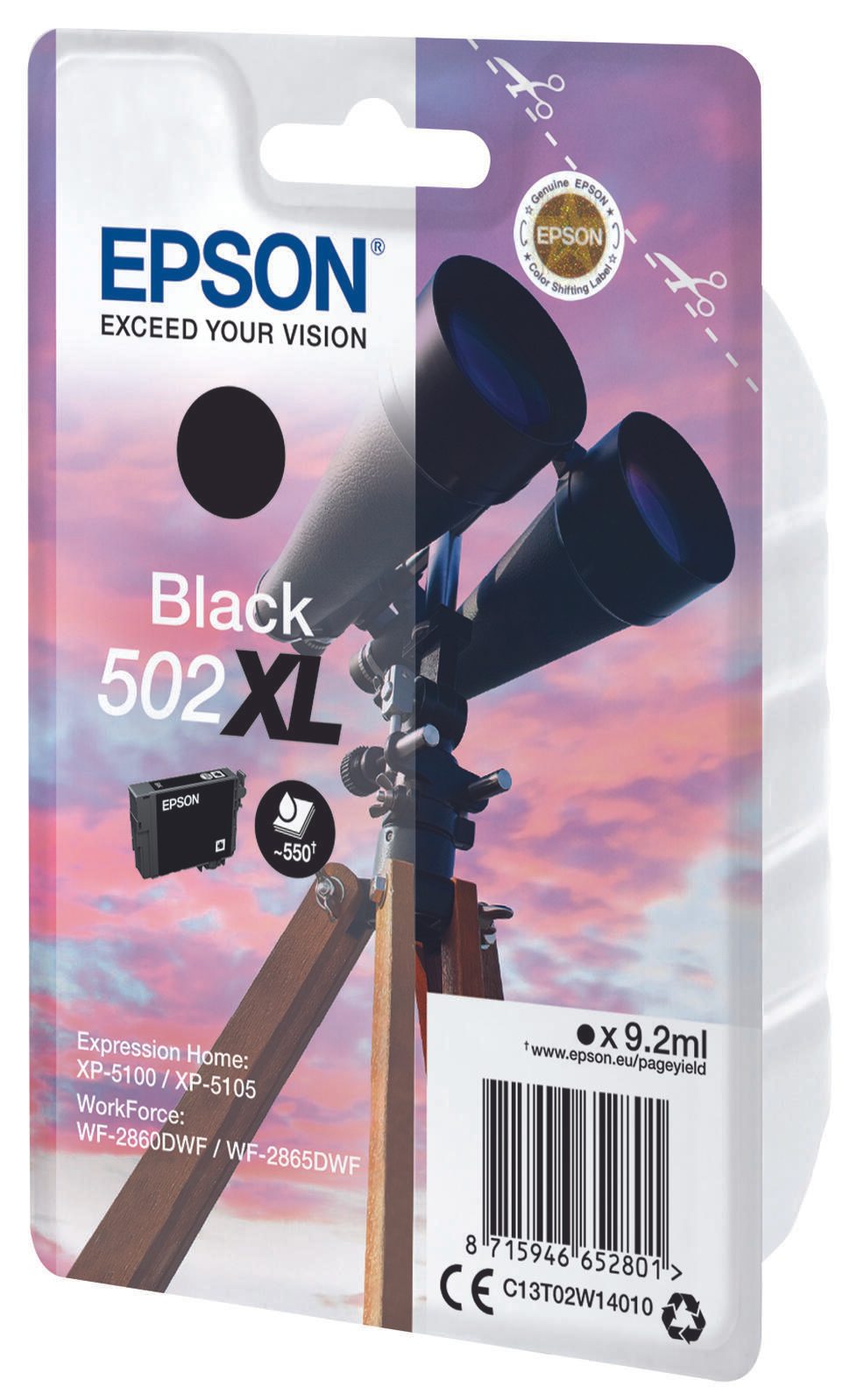 Epson Original 502XL Fernglas Druckerpatrone - schwarz (C13T02W14010)