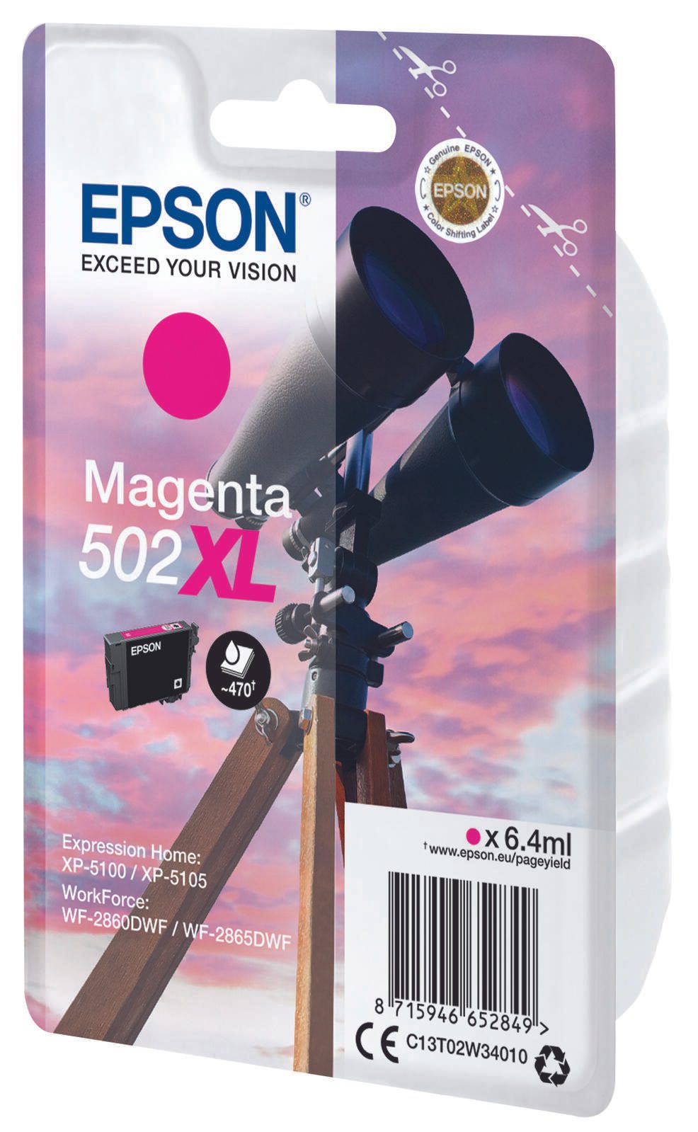 Epson Original 502XL Fernglas Druckerpatrone - magenta (C13T02W34010)