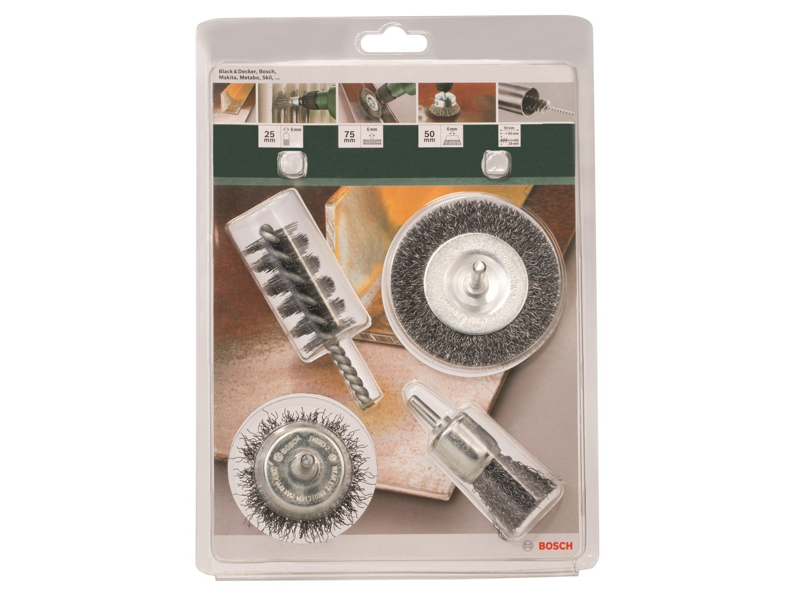 Bosch STÅLBØRSTESÆT MIX 4 DELE