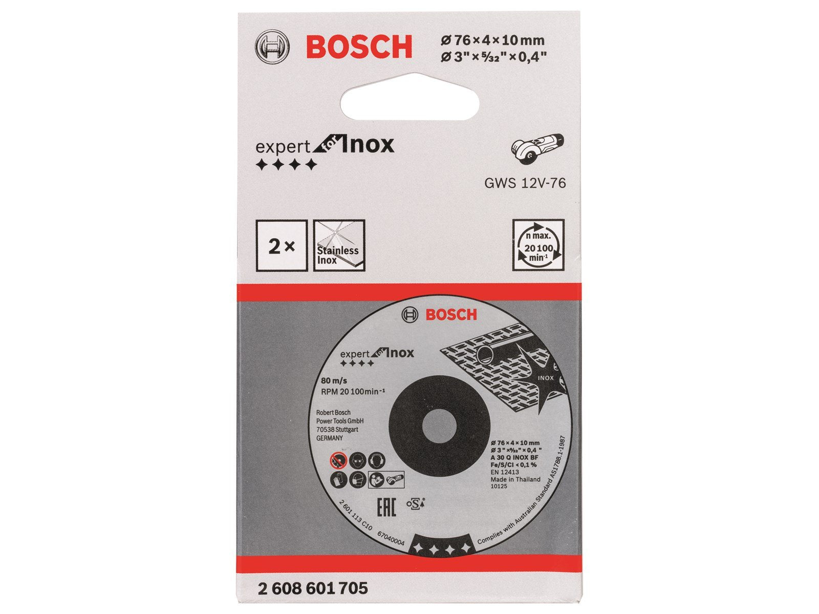 Bosch SKRUBSKIVE TIL METAL 76X4X10MM 2STK