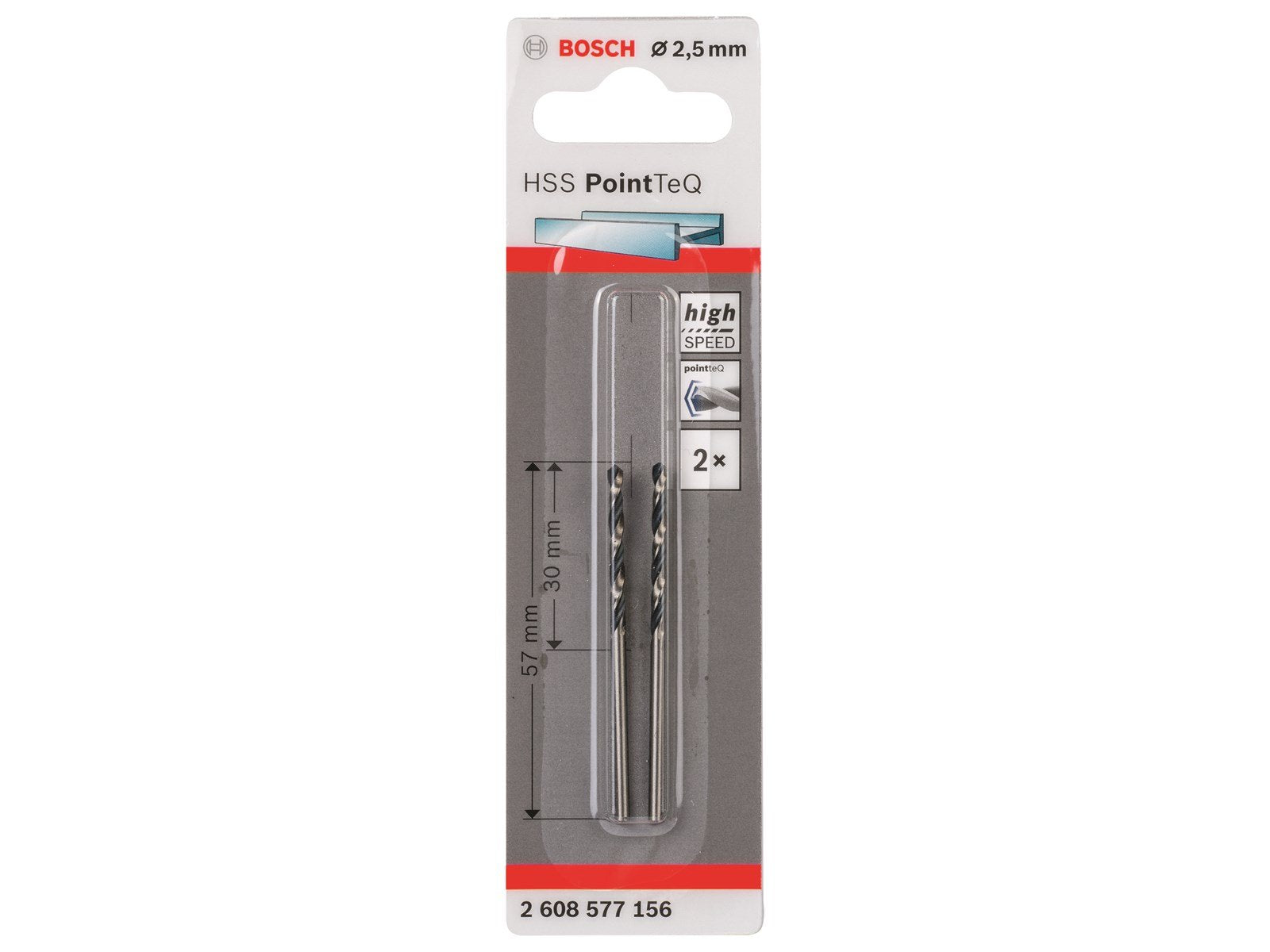 Bosch METALBOR POINTTEC HSS-R 2.5MM 2STK