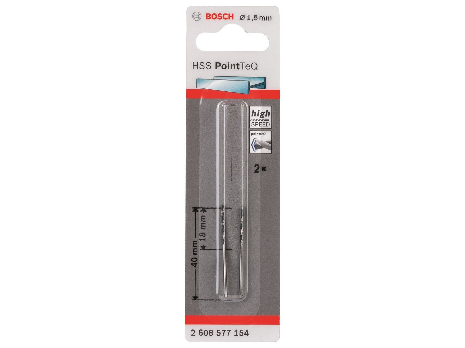 Bosch METALBOR POINTTEC HSS-R 1.5MM 2STK