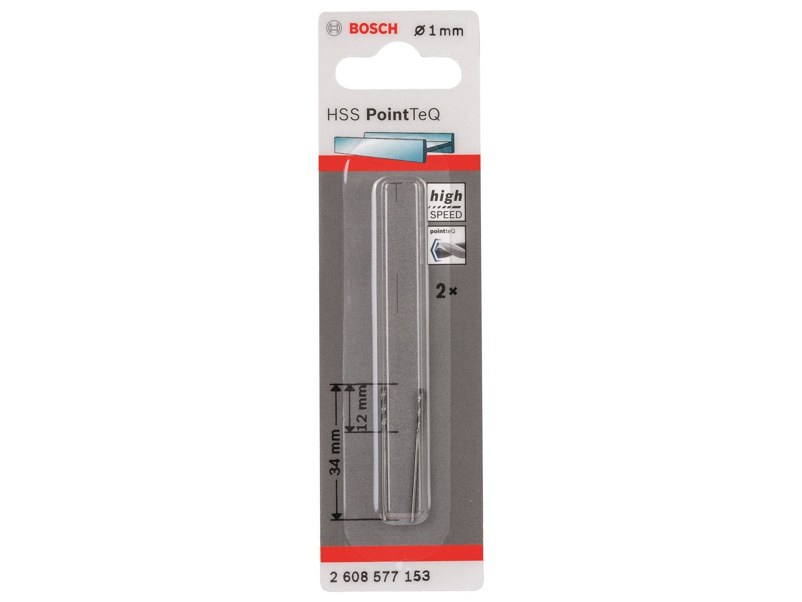 Bosch METALBOR POINTTEC HSS-R 1.0MM 2STK