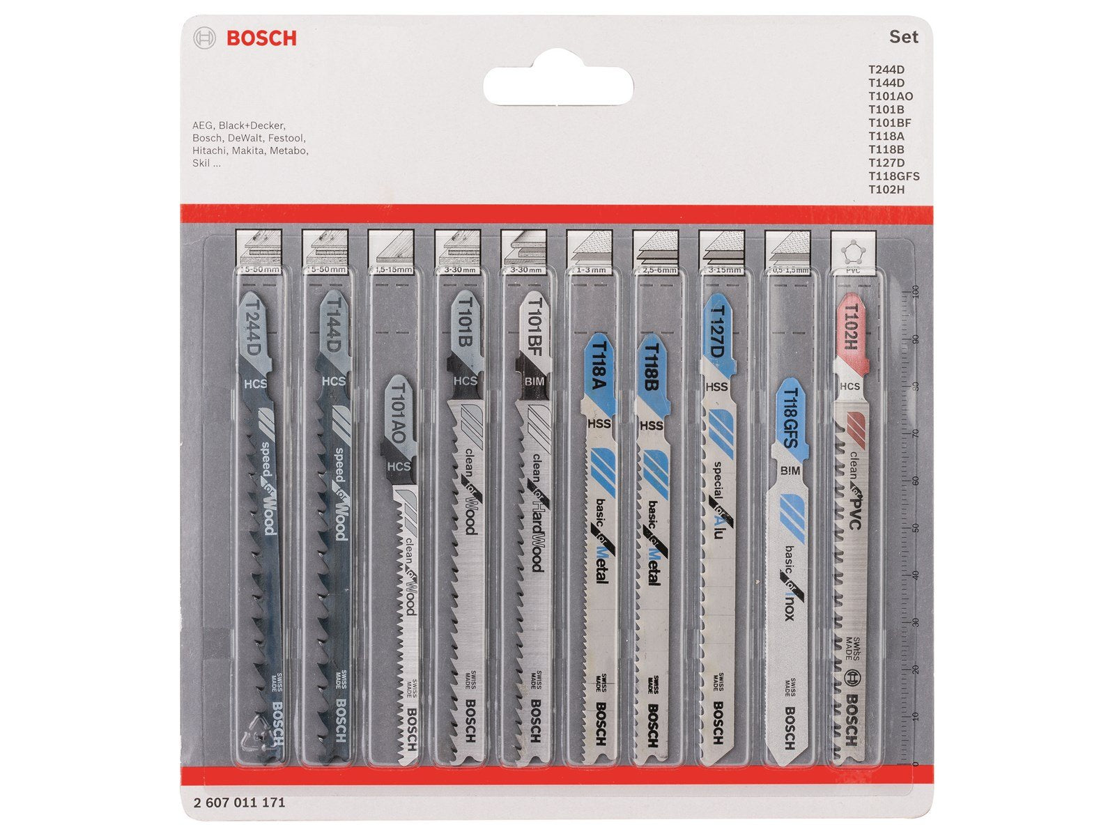 Bosch STIKSAVKLINGESÆT TRÆ/METAL/PLAST 10STK