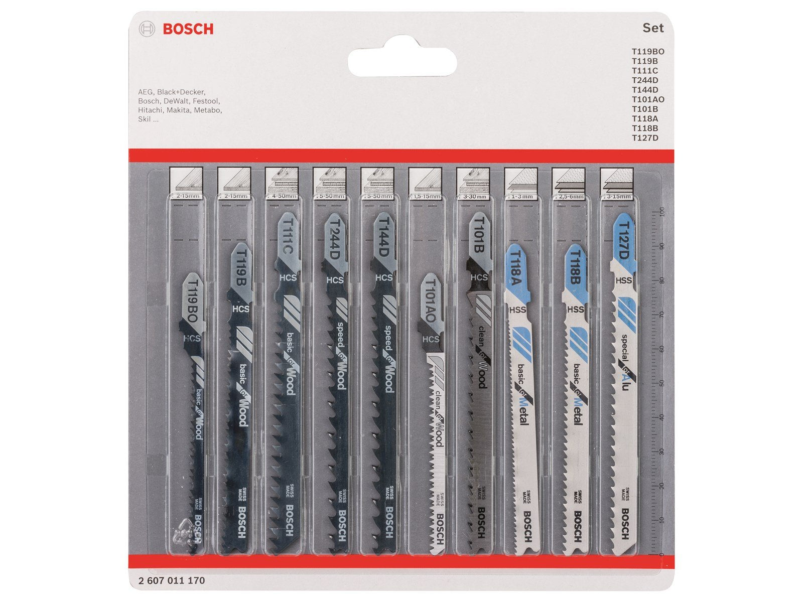 Bosch STIKSAVKLINGESÆT TRÆ/METAL 10STK