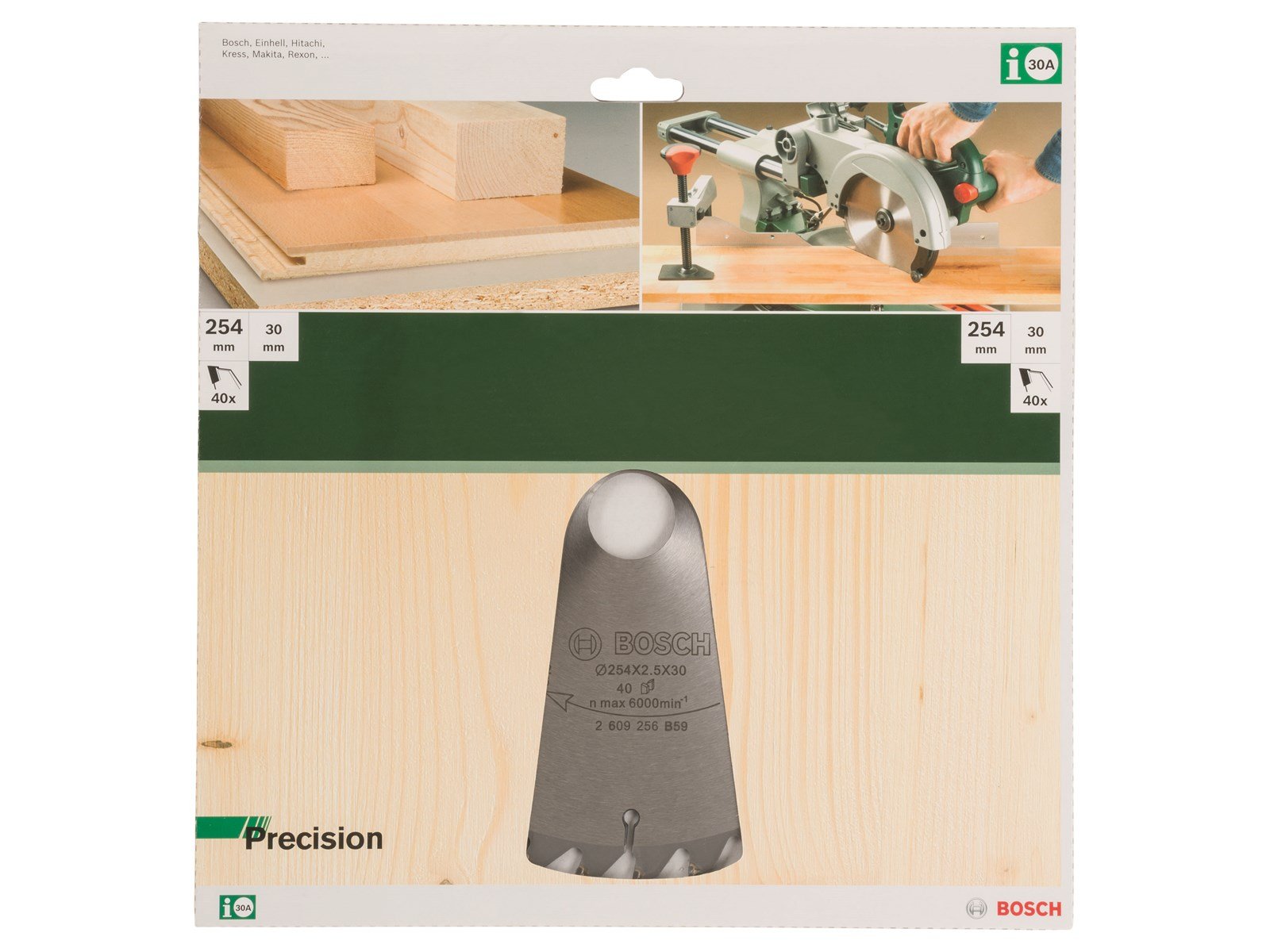 Bosch RUNDSAVKL 254X30MM T40 PRECISION